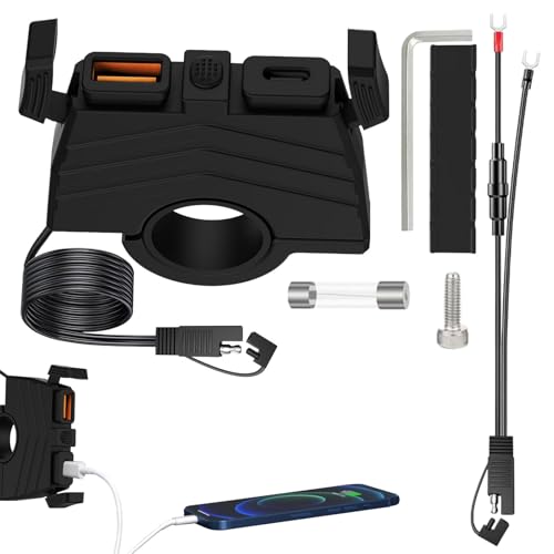 Wezalget Handy Ladegerät Für Motorrad, Schnellladegerät, Schnellentriegelung, EIN-/Aus-Schalter, Doppelter Anschluss SAE Zu USB Adapter Für Handys Wezalget Handy Ladegerät Für Motorrad, Schnellladegerät, Schnellentriegelung, EIN-/Aus-Schalter, Doppelter Anschluss SAE Zu USB Adapter Für Handys von Wezalget