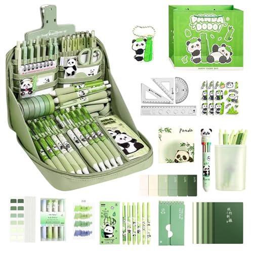 Wezalget Panda-Federmäppchen, Stifteetui mit Reißverschluss Panda-Schlüsselanhänger Stift Notizblock Lineal Notizbuch Niedliches Lernset für Mädchen, Wezalget Panda-Federmäppchen, Stifteetui mit Reißverschluss Panda-Schlüsselanhänger Stift Notizblock Lineal Notizbuch Niedliches Lernset für Mädchen, von Wezalget