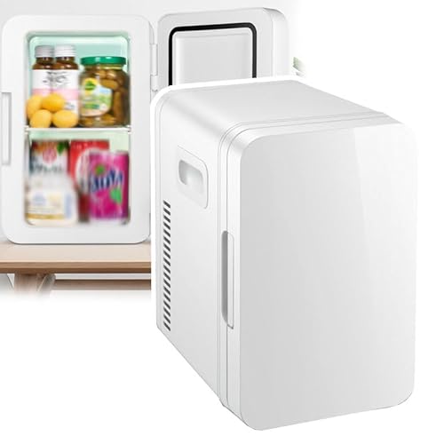 WhAeoy Hautpflege-Kühlschrank, 8 L Fahrzeugmontierter Mini-Kühlschrank, Single-Core-Kühlung + Leise + Energiesparend + Gehärtete Glasscheibe, Für Obst, Getränke, Kosmetika,A von WhAeoy