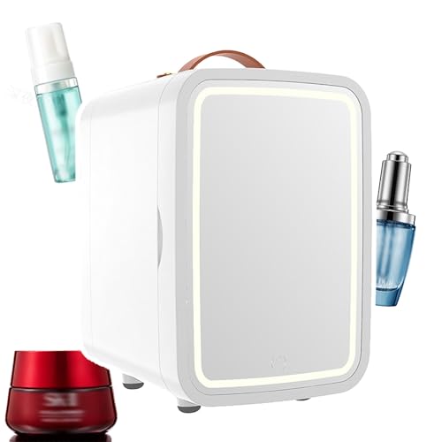 WhAeoy Hautpflege-Kühlschrank, Kühlschrank Für Persönliche Schönheit, 360° Abgedichtete Umgebung + Dreistufig Verstellbares LED-Licht, Zum Kühlen Von Make-up,A von WhAeoy