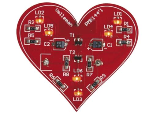 Whadda Lötbausatz, DIY, blinkendes SMD-Herz, Mini-Liebesgadget, Valentinstag von Whadda