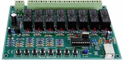 Whadda WSI8090 8-Kanal-USB-Relay-Karte von Whadda