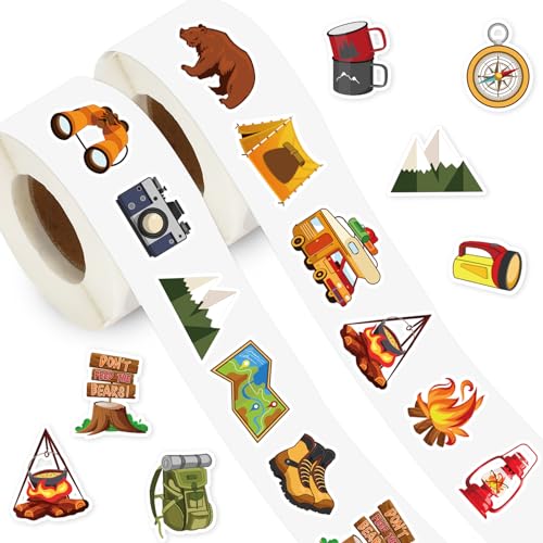 Whaline 1400 Stück Reise-Camping-Aufkleber, 16 Designs, Outdoor-Wandern, Abenteuer, selbstklebende Etiketten für Zuhause, Klassenzimmer, Party, Karte, Umschläge, Versiegelungszubehör, 3,8 cm Whaline 1400 Stück Reise-Camping-Aufkleber, 16 Designs, Outdoor-Wandern, Abenteuer, selbstklebende Etiketten für Zuhause, Klassenzimmer, Party, Karte, Umschläge, Versiegelungszubehör, 3,8 cm von Whaline