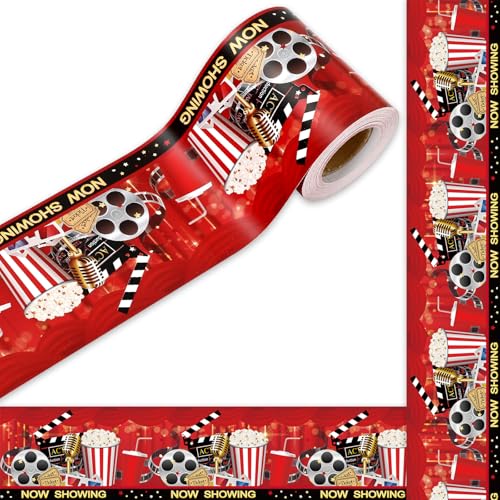 Whaline Pinnwand für Filmabende, 100 cm, Rot / Schwarz, jetzt mit gestanzter Bordüre, Rolle für Klassenzimmer, Kreidetafel, Wanddekoration Whaline Pinnwand für Filmabende, 100 cm, Rot / Schwarz, jetzt mit gestanzter Bordüre, Rolle für Klassenzimmer, Kreidetafel, Wanddekoration von Whaline