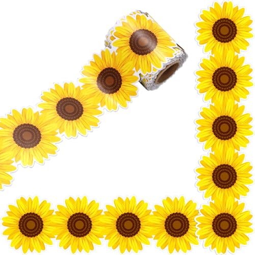 Whaline Pinnwand mit Sonnenblumen-Motiv, 100 cm, 3D-Sonnenblume, gestanzt, für Klassenzimmer, Schule, Kreidetafel-Dekoration von Whaline