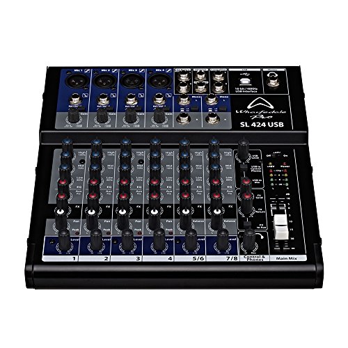 Wharfedale Pro SL424USB Mixer mit 4 Mikrofone, Aux and USB von Wharfedale