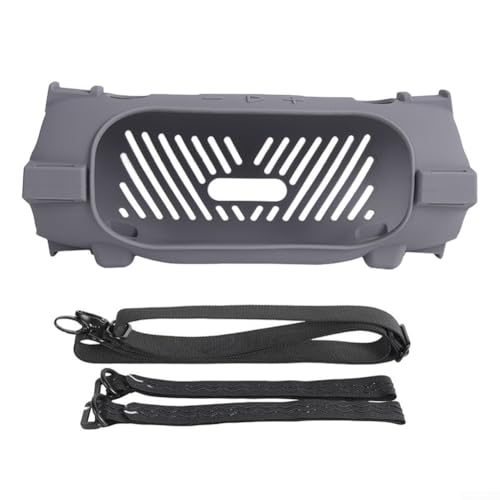 Lautsprecher-Schutzhülle, tragbar, weiche Silikonhülle, für JBL Charge 6 Lautsprecher, für Reisen, Camping, Zuhause, Outdoor, 23 x 13 x 10 cm (grau) von WheatThrive