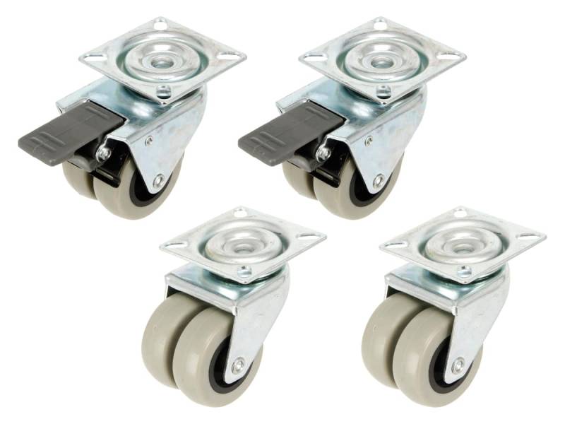 WHEELTECH Doppel-Laufrollen Set, Ø 50 mm, 4 Stück von Wheeltech
