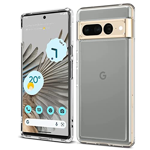 Whew Crystal Clear Hülle Kompatibel mit Google Pixel 7 Pro, Ultra Dünn Anti-Vergilbung Weich TPU Handyhülle Stoßfest rutschfest Kratzfest Silikon Case Schutzhülle Cover - Transparent von Whew