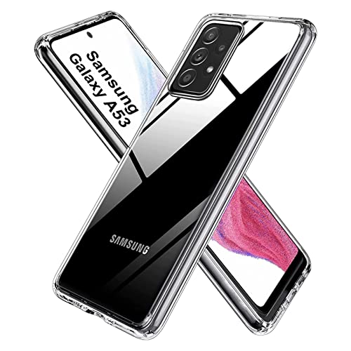 Whew Crystal Clear Hülle Kompatibel mit Samsung Galaxy A53 5G, Transparent Vergilbungsfrei Ultra Dünn Handyhülle Soft TPU Silikon Case Kratzfest Stoßfestigkeit Durchsichtig Schutzhülle Slim Cover von Whew