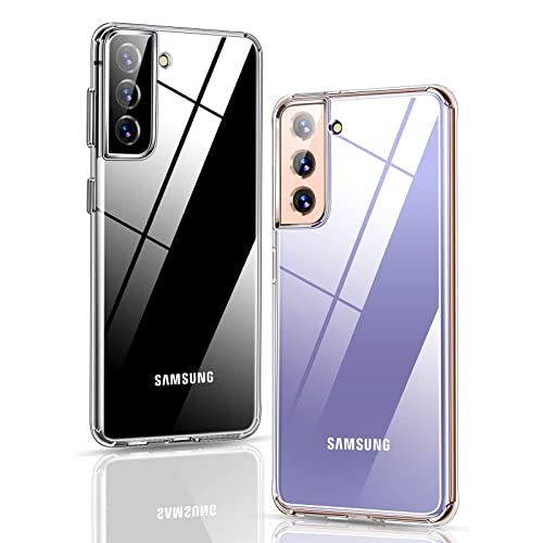 Whew Crystal Clear Samsung Galaxy S21 Hülle, Transparent Vergilbungsfrei Ultra Dünn Handyhülle Soft TPU Silikon Case Kratzfest Stoßfestigkeit Durchsichtig Schutzhülle Slim Cover für Samsung S21 von Whew