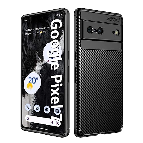 Whew Hülle Kompatibel mit Google Pixel 7, Kameraschutz Weiche TPU Ultra Dünn Silikon Case, Anti-Stoßfest Kratzfest Handyhülle Slim Cover, Anti-Fingerabdruck rutschfest Schutzhülle - Schwarz von Whew