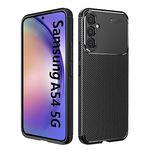 Whew Hülle Kompatibel mit Samsung Galaxy A54 5G, Kameraschutz Weiche TPU Ultra Dünn Silikon Case, Anti-Stoßfest Kratzfest Handyhülle Slim Cover, Anti-Fingerabdruck rutschfest Schutzhülle - Schwarz von Whew