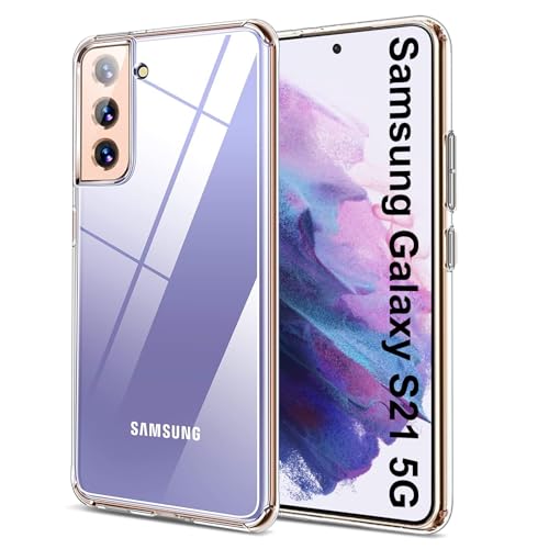Whew Hülle für Samsung Galaxy S21 5G, [Nie Vergilbung] Transparente Dünn Soft TPU Schutzhülle Cover Stoßfest Kratzfest Slim Silikon Case, Anti-Fingerabdruck Fallschutz Handyhülle - Durchsichtig von Whew