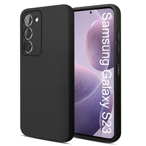Whew Matt Schwarz Hülle Kompatibel mit Samsung Galaxy S23 5G, Premium Soft TPU Ultra Dünn Silikon Case, Anti-Stoßfest Kratzfest Handyhülle, Anti-Fingerabdruck Rundumschutz Schutzhülle Slim Cover von Whew