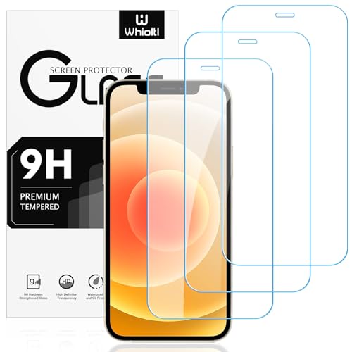 Whioltl [3 Stück Displayschutzfolie aus Hartglas für iPhone 12 und iPhone 12 Pro [6,1 Zoll], 9H Härte Panzer Schutz Glas [0,33mm, ultra-transparent], ohne Luftblasen, Anti-Kratzen, Hülle Freundllich von Whioltl