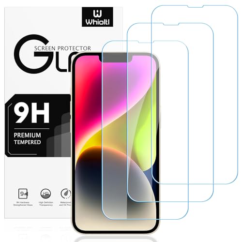 Whioltl 3 Stück Displayschutzfolie aus Hartglas für iPhone 13, iPhone 14 und iPhone 13 Pro [6,1 Zoll], 9H Härte Panzer Schutz Gla, ultra-transparent, ohne Luftblasen, Anti-Kratzen, Hülle Freundllich von Whioltl