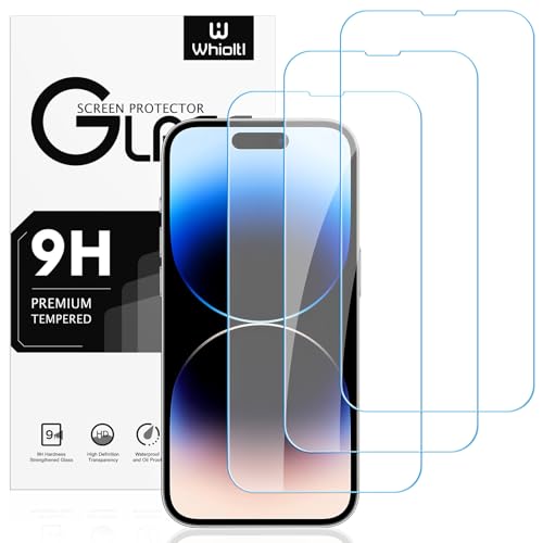 Whioltl 3 Stück Displayschutzfolie aus Hartglas für iPhone 14 Pro Max [6,7 Zoll], 9H Härte Panzer Schutz Glas [0,33mm HD, ultra-transparent], ohne Luftblasen, Anti-Kratzen, Anti-Öl, Hülle Freundllich von Whioltl