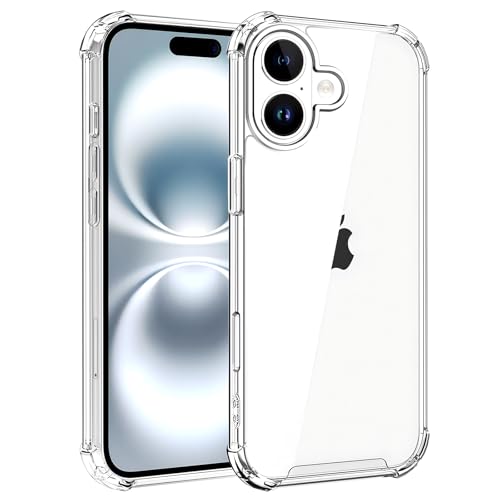 Whioltl Hülle für iPhone 16 6,1 Zoll, Durchsichtige Kratzfest Stoßfest Handyhülle mit Luftkissenecken, Dünn Transparent Schutzhülle, Clear Bumper Case, Militärischer Fallschutz, Nicht Vergilbend, Klar Whioltl Hülle für iPhone 16 6,1 Zoll, Durchsichtige Kratzfest Stoßfest Handyhülle mit Luftkissenecken, Dünn Transparent Schutzhülle, Clear Bumper Case, Militärischer Fallschutz, Nicht Vergilbend, Klar von Whioltl