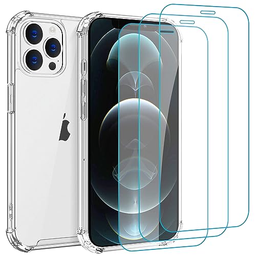 Whioltl Hülle für iPhone 12 Pro Max mit 3 Stück Schutzfolie, 4 in 1 Durchsichtige Kratzfest Stoßfest Handyhülle, Rundumschutz Nicht Vergilbend Schutzhülle, Transparent Weiches Case Whioltl Hülle für iPhone 12 Pro Max mit 3 Stück Schutzfolie, 4 in 1 Durchsichtige Kratzfest Stoßfest Handyhülle, Rundumschutz Nicht Vergilbend Schutzhülle, Transparent Weiches Case von Whioltl