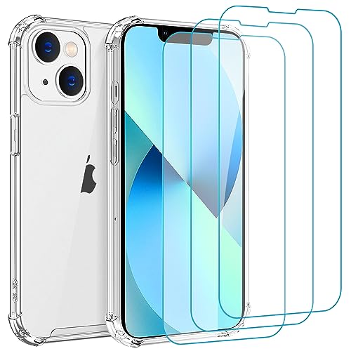 Whioltl Hülle für iPhone 13 Mini mit 3 Stück Schutzfolie, 4 in 1 Durchsichtige Kratzfest Stoßfest Handyhülle, Rundumschutz Nicht Vergilbend Schutzhülle, Transparent Weiches Case Whioltl Hülle für iPhone 13 Mini mit 3 Stück Schutzfolie, 4 in 1 Durchsichtige Kratzfest Stoßfest Handyhülle, Rundumschutz Nicht Vergilbend Schutzhülle, Transparent Weiches Case von Whioltl