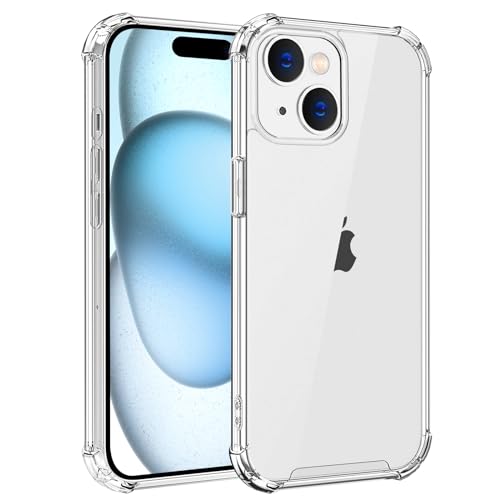 Whioltl Hülle für iPhone 15 Plus, Durchsichtige Kratzfest Stoßfest Handyhülle, Ultra Transparent Bumper Weiche Clear Case Cover, Silikon Handyhülle, [Militärischer Fallschutz] [Nicht Vergilbend] von Whioltl