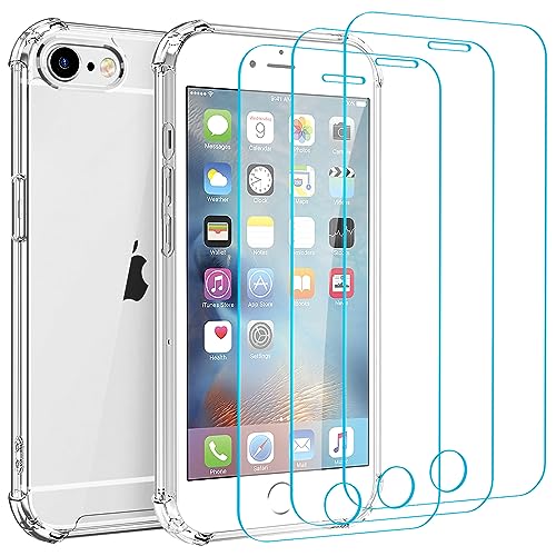 Whioltl Hülle für iPhone 6 Plus und iPhone 6S Plus mit 3 Stück Schutzfolie, 4 in 1 Durchsichtige Kratzfest Stoßfest Handyhülle, Rundumschutz Nicht Vergilbend Schutzhülle, Transparent Whioltl Hülle für iPhone 6 Plus und iPhone 6S Plus mit 3 Stück Schutzfolie, 4 in 1 Durchsichtige Kratzfest Stoßfest Handyhülle, Rundumschutz Nicht Vergilbend Schutzhülle, Transparent von Whioltl