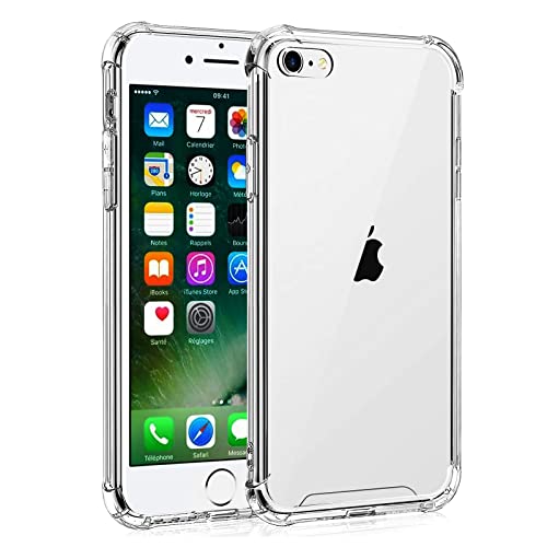Whioltl Hülle für iPhone 7, iPhone 8, iPhone SE 3/2 (2022/2020), 4,7 Zoll, Durchsichtig und Stoßfeste Schutzhülle mit Weiche Silikon Handyhülle, Crystal Clear Transparent Bumper Case, Nicht Vergilbend von Whioltl
