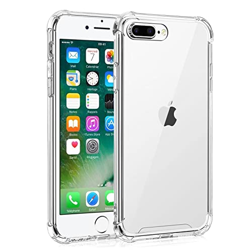 Whioltl Hülle für iPhone 7 Plus und iPhone 8 Plus, Durchsichtig und Stoßfeste Schutzhülle mit Weiche Silikon Handyhülle, Transparent Bumper Case Crystal Clear, [Nicht Vergilbend] von Whioltl