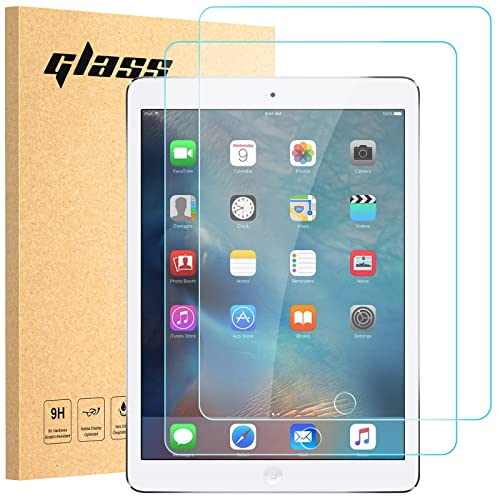 Whioltl Schutzfolie für iPad Air 1, iPad Air 2, iPad Pro 9,7-Zoll, iPad 9,7 Zoll (2018/2017 Modell, 6./5.Generation), Gehärtetem Displayschutzfolie, Glas Screen Protector, Kratzfest, Klar - 2 Stück von Whioltl