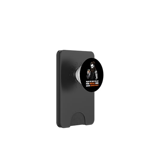 Man ist nie zu alt für Metal und einen Single Malt Herren PopSockets PopWallet für MagSafe von Whisky Liebhaber I Whiskey Trinker I Heavy Metal