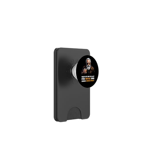 Man ist nie zu alt für Metal und einen Single Malt Herren PopSockets PopWallet für MagSafe von Whisky Liebhaber I Whiskey Trinker I Heavy Metal