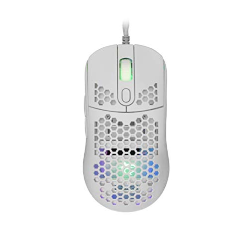 White Shark, Galahad White, Gaming-Maus mit USB-Kabel, Optische Maus für PC-Gaming mit LED unter Mausaktivierungstaste, 6 Programmierbare Tasten, Kompatibel mit Windows und MacOS, Weiß von White Shark - GAMING ONLY