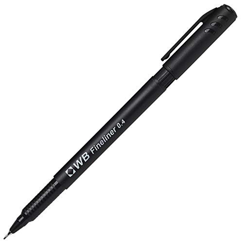 White Box Fineliner 0.4mm Nib Black [Pack 10] von Whitebox