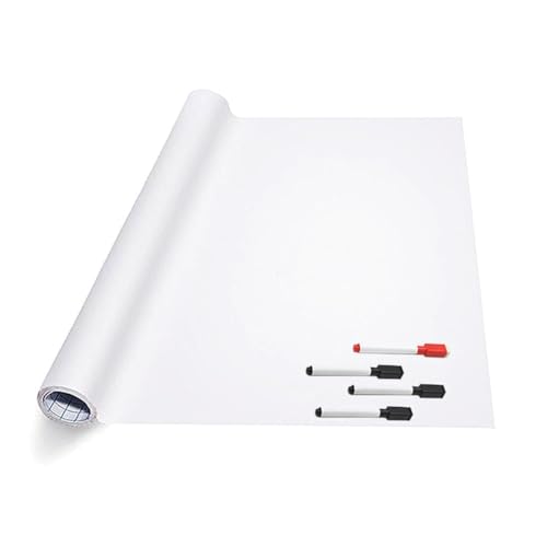 Whiteboard Folie XL selbstklebend (200 x 45 cm) mit 4 Stiften mit Wischer von Whitelabel