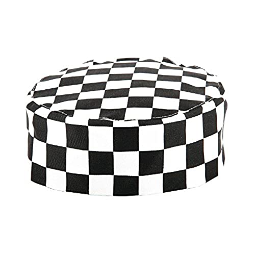 Whites Chefs Apparel Kunstdruck Chef Skull Cap, Big schwarz und weiß kariert von Whites Chefs Clothing