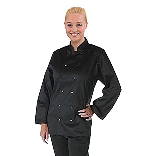 Vegas Chefs Jacket Long Sleeve Black Polycotton - Size L von Whites Chefs Clothing