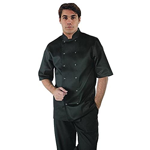 Whites Chefs Apparel A439-L Vegas-Kochjacke, Kurze Ärmel, schwarz von Whites Chefs Clothing