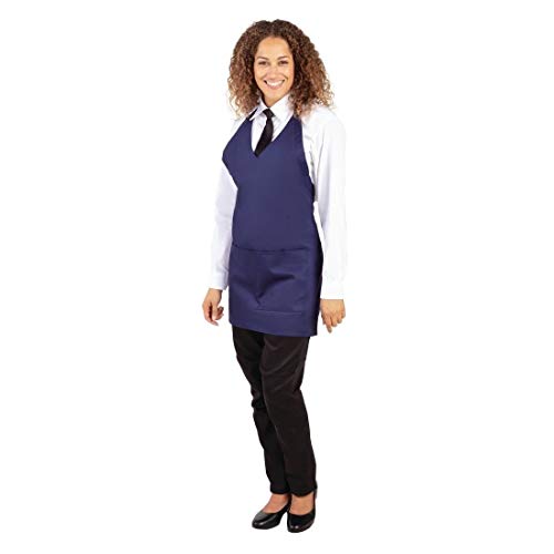 Whites Chefs Clothing BB137 Latzschürze mit V-Ausschnitt, Dunkelblau von Whites Chefs Clothing