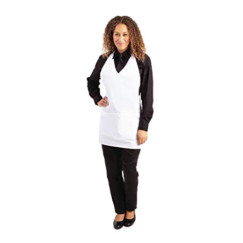 Whites Chefs Clothing BB138 Latzschürze mit V-Ausschnitt, Weiß von Whites Chefs Clothing