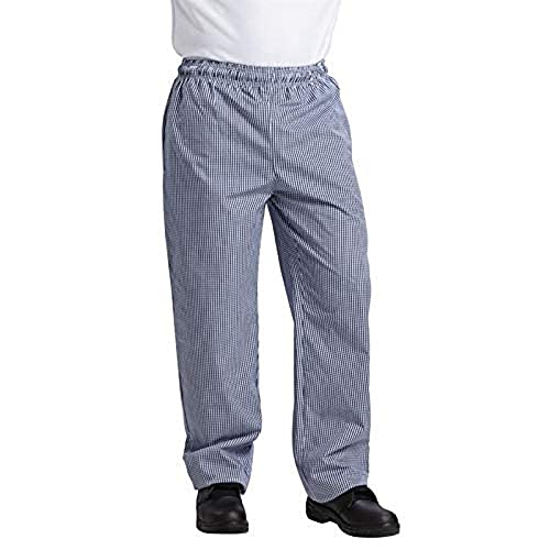Whites Vegas unisex koksbroek blauw-wit geruit - M von Whites Chefs Clothing