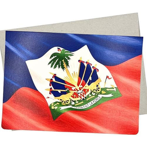 Karte mit Haiti-Flagge, Karte mit Haiti-Flagge, 1 Premium-Karte, 12,7 x 17,8 cm, für Geburtstag, "Thinking of You, Miss You" und alle Anlässe – 708 von Whitman and Daughter