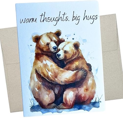 Whitman and Daughter Bears Hugging Thinking of You-Karte (17,8 x 12,7 cm), innen blanko, Beileidskarte, Abschiedskarte für Kollegen – 792 von Whitman and Daughter