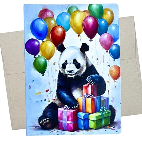 Whitman and Daughter Panda-Geburtstagskarte (1 Premium-Karte, 12,7 x 17,8 cm), Pandabär-Karte, blanko, für jede Feier wie Geburtstag, Abschluss oder Ruhestand, 799 von Whitman and Daughter