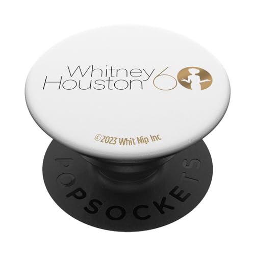 Whitney Houston Whitney Logo zum 60. Geburtstag, Schwarz & Gold PopSockets mit austauschbarem PopGrip von Whitney Houston