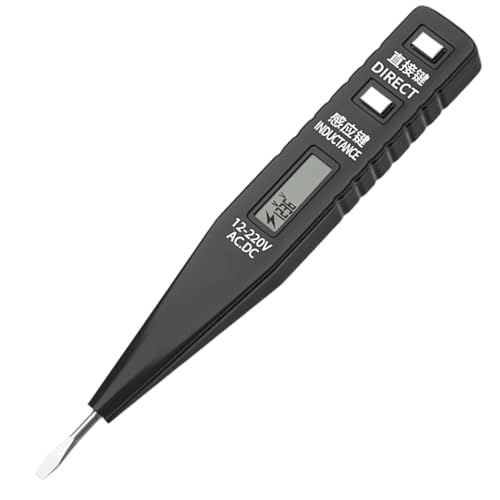 Elektrostromdetektor - digitale Leistungssonde, Kompaktdrahtanalysator | 2-in-1-AC-DC-Spannungsdetektor mit Taschenlampe, Hochdrehmomentspannungsprüfungsprüfer-Werkzeug für Schaltungsuntersuchungsaus Elektrostromdetektor - digitale Leistungssonde, Kompaktdrahtanalysator | 2-in-1-AC-DC-Spannungsdetektor mit Taschenlampe, Hochdrehmomentspannungsprüfungsprüfer-Werkzeug für Schaltungsuntersuchungsaus von Whnbuij