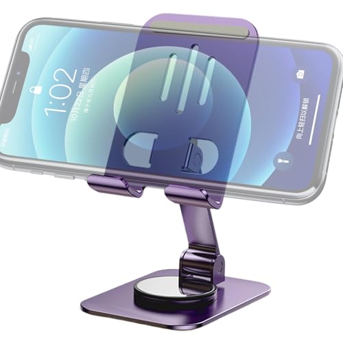 Faltbarer Tablet-Ständer, zusammenklappbarer Telefonständer - 360 Grad drehbarer Telefonständer, platzsparender Telefonständer, Mehrzweck-Tablet-Halterung für Zuhause, Reisen, Stre von Whnbuij