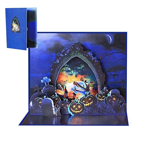 Horror Pop Up Karte - Lustige Halloween Karte, Gruselige Geistergeschenkkarte | 4,92x6,1 Zoll Kreative Gruselige Grußkarten, Hallo Feier Karte von Whnbuij