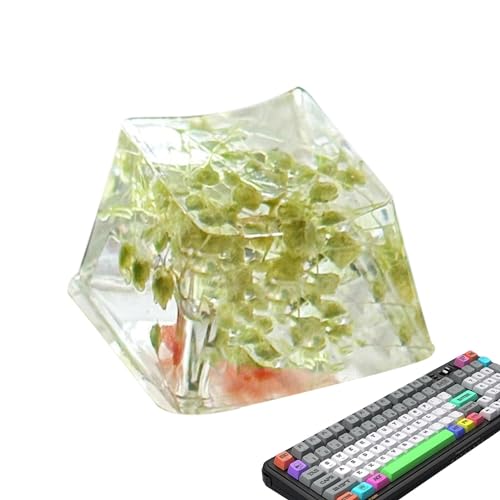 Keycaps aus Kunstharz – Mechanische Keycaps für Spiele, handgefertigtes Harz-Keycap-Set | Gypsophila Keyboard Keycap, Custom Keycap Design, Upgrade der Tastatur D von Whnbuij