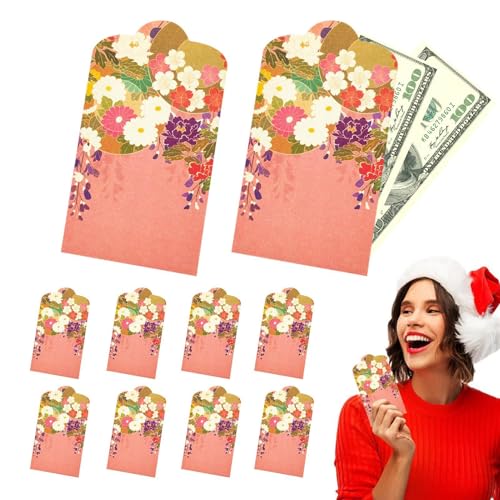 Roter Umschlag im japanischen Stil, roter Umschlag für das Frühlingsfest - Geldumschläge im japanischen Stil,Rotes Paket des chinesischen Neujahrs für Neujahr, Hochzeit, Weihnachten, Abschluss von Whnbuij